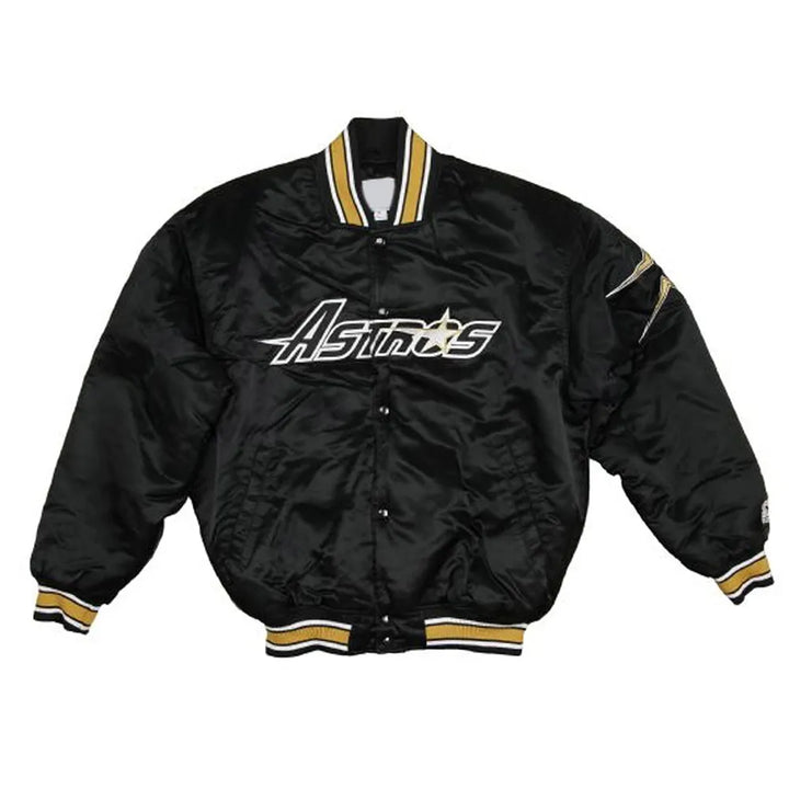 Black jacket with 'Astros' logo on a white background