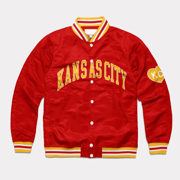 NFL Arch Kansas City satin jacket for men and women with team logo in USA