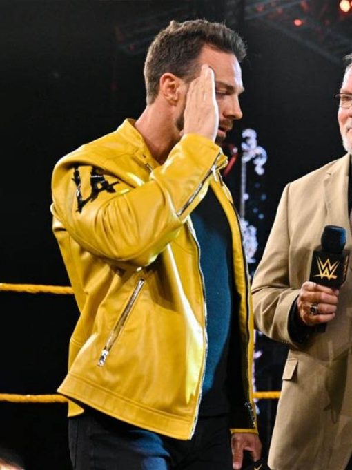 Sleeve View Back view WWE LA Knight Yellow Jacket