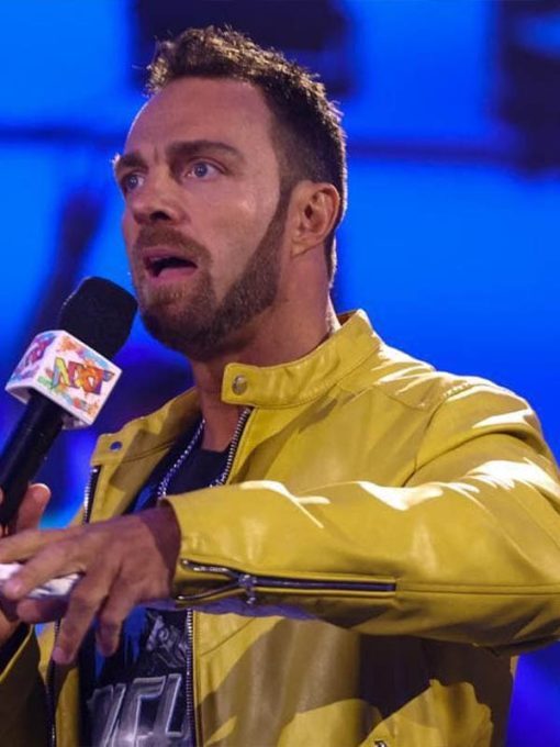  Back view WWE LA Knight Yellow Jacket
