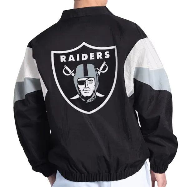 Nylon zip-up Raiders jacket with logo

