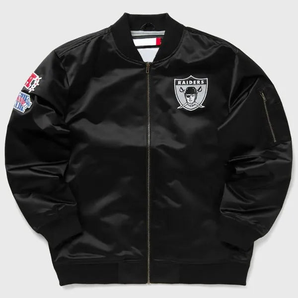 Las Vegas Raiders bomber jacket with logo embroidery

