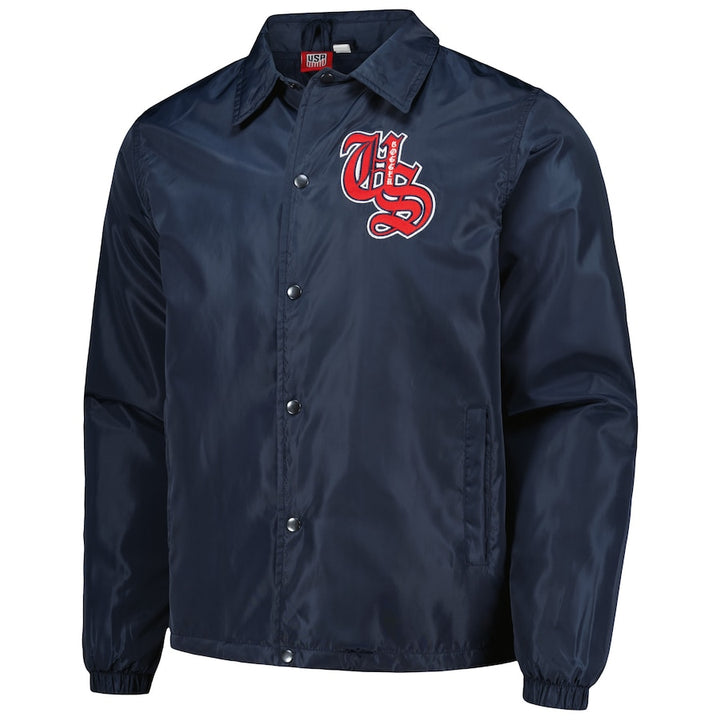 Men's Navy USMNT Full-Snap Coaches Jacket in USA