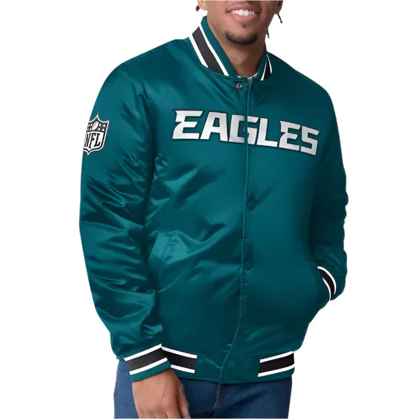 Buy Philadelphia Eagles Closer Midnight Green Satin Jacket