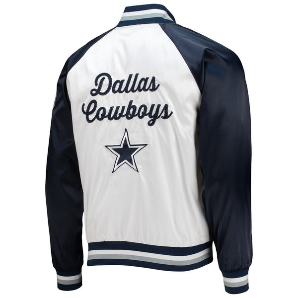 Buy Men's Dallas Cowboys Tommy Hilfiger White/Navy The Varsity Raglan Faux Leather Jacket | Men Leather Jacket