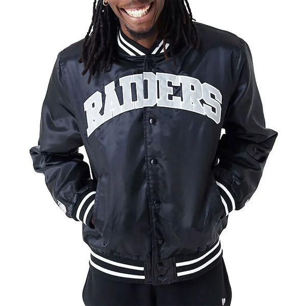 NFL Las Vegas Raiders black bomber satin jacket in USA