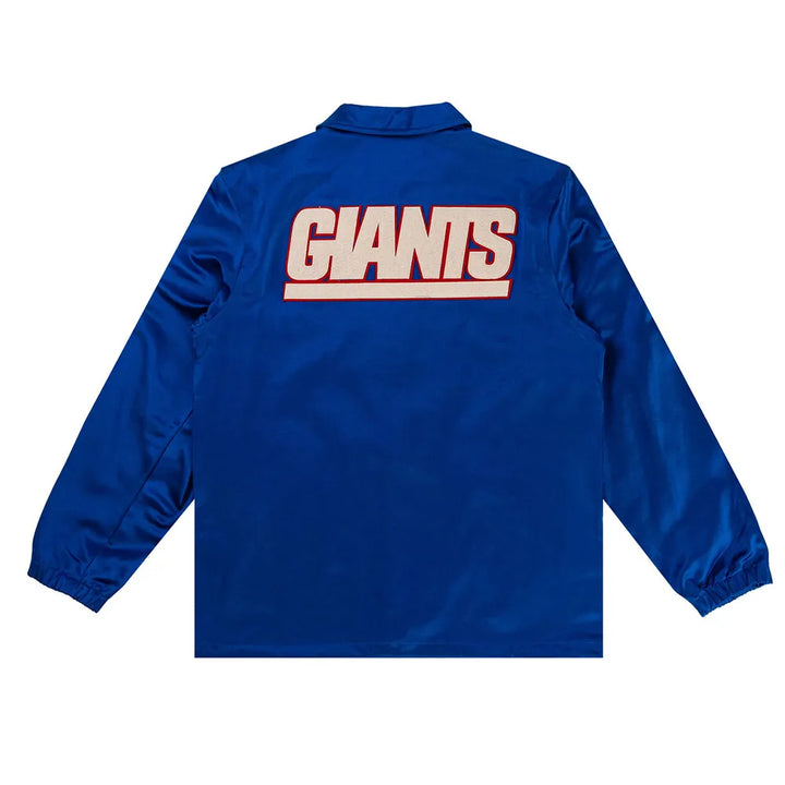 Blue jacket with 'GIANTS' text on the back against a white background