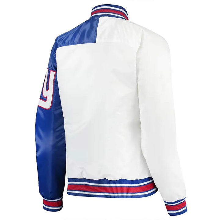 Comfortable satin jacket featuring New York Giants branding in USA