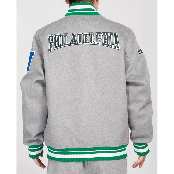 Official Philadelphia Eagles heather wool jacket with team logo in USA