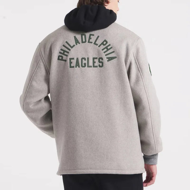 Unisex Philadelphia Eagles snap-tab varsity jacket

