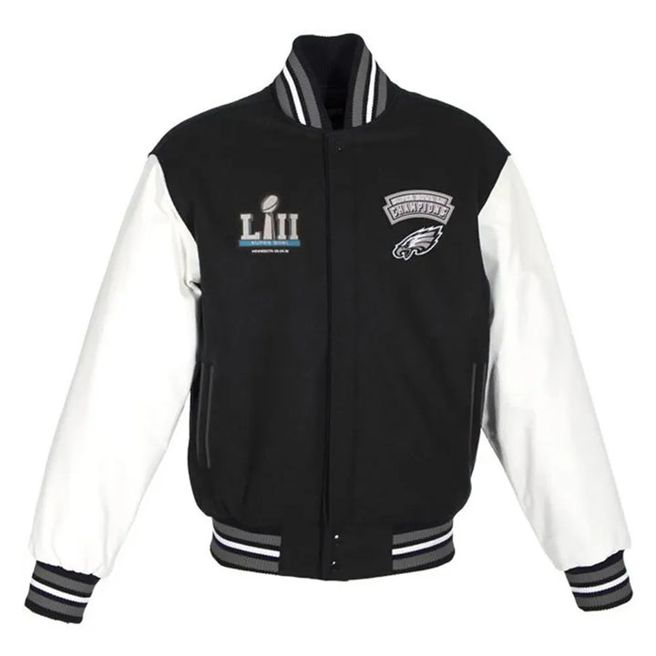 Philadelphia Eagles Super Bowl black varsity jacket


