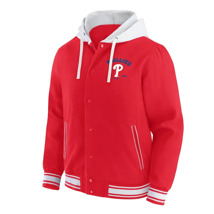 Unisex Phillies red snap-tab jacket

