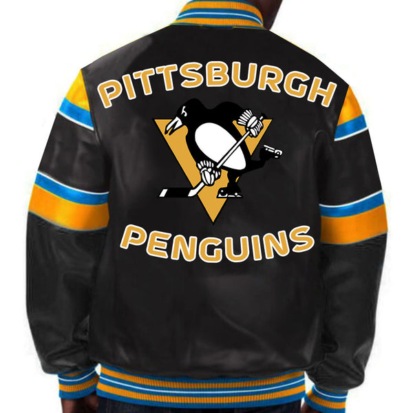 Make a bold statement as a Penguins fan with this officially licensed leather jacket, designed for both fashion and devotion to the team in France style