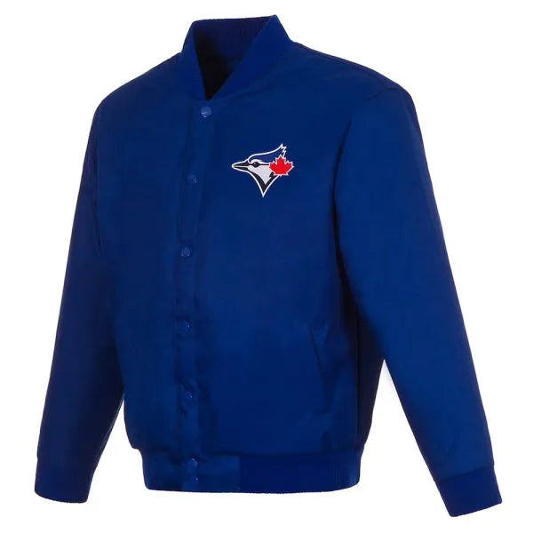 Blue jacket with a logo on a white background in UK