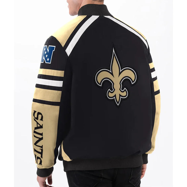 Official New Orleans Saints outerwear with team logo in USA