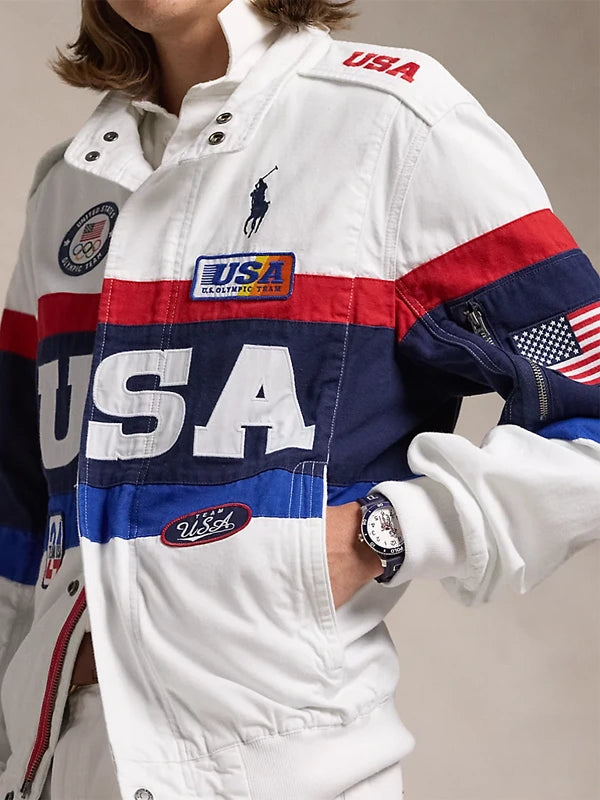 Stylish Team USA jacket worn at Olympic closing ceremony in France Style