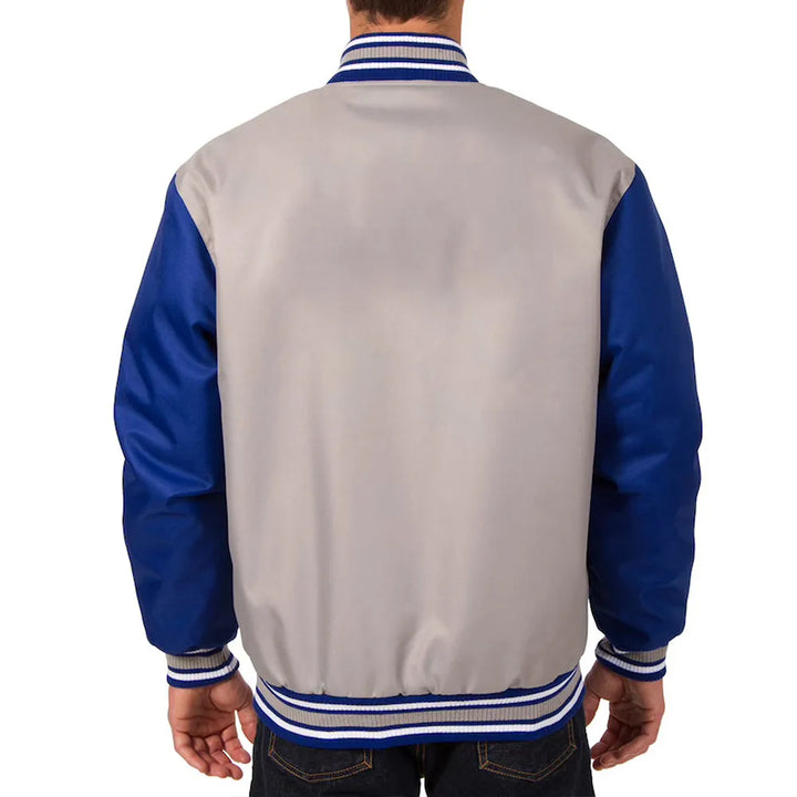 Stylish New York varsity jacket featuring embroidered team branding in USA