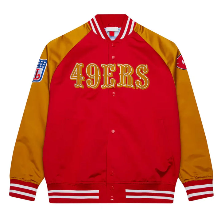 Unisex NFL San Francisco 49ers satin jacket in red and gold in USA