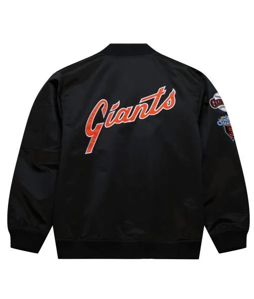 Lightweight Giants black satin jacket for men and women

