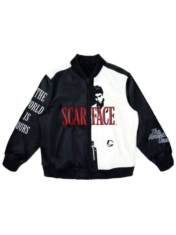 Shop Scarface Tony Montana Leather Bomber Jacket