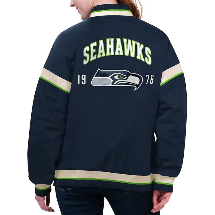 Unisex NFL Seattle Seahawks varsity jacket in blue and green in USA