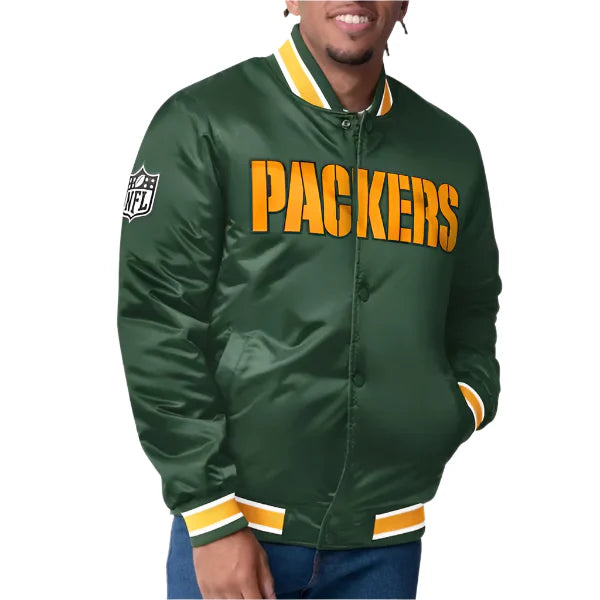Buy Green Bay Packers Closer Green Satin Jacket