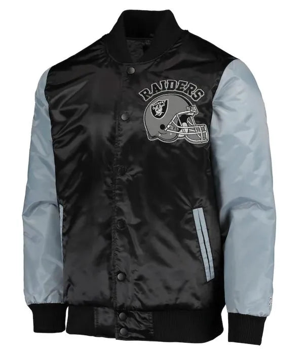 Unisex Raiders black and grey varsity jacket


