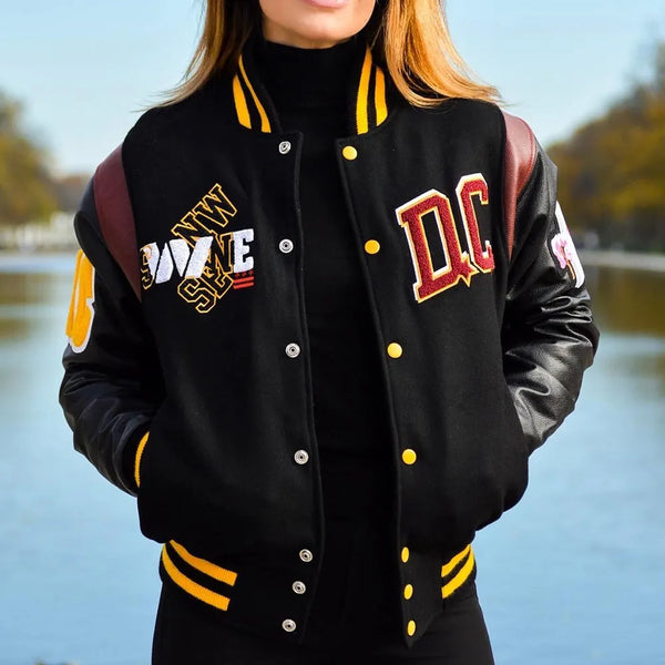 Washington Commanders wool jacket for men and women featuring team logo in USA