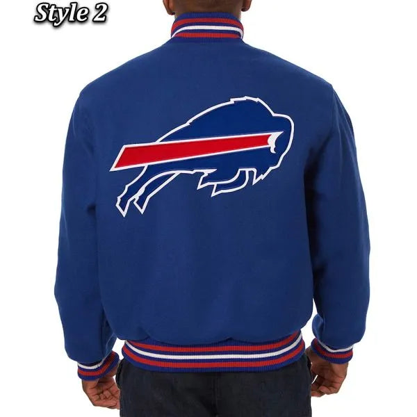 Back View Buffalo Bills varsity jacket in USA