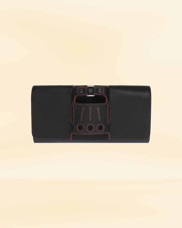 The Noir Nostalgia leather clutch for sale in USA