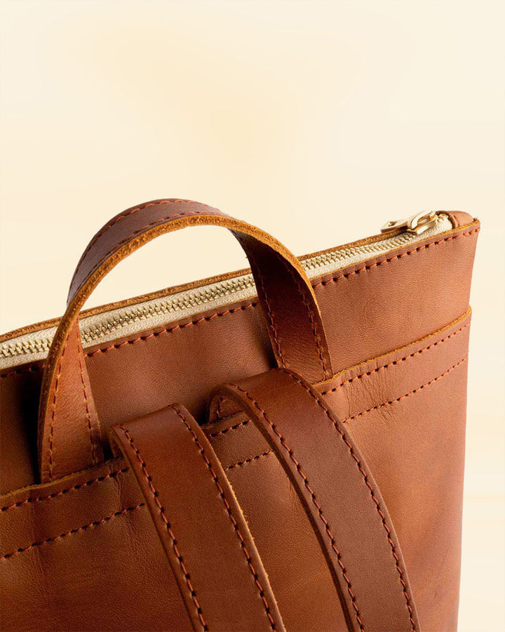 Versatile leather laptop backpack for work and travel