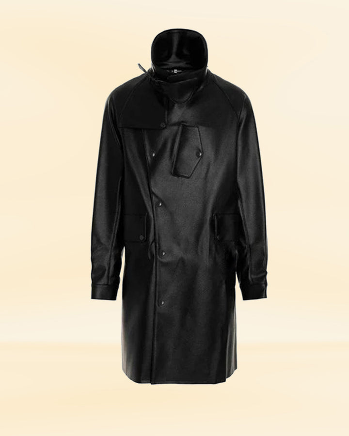 Men's black vegan leather jacket