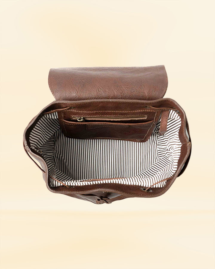 Vintage-inspired leather backpack for a retro look