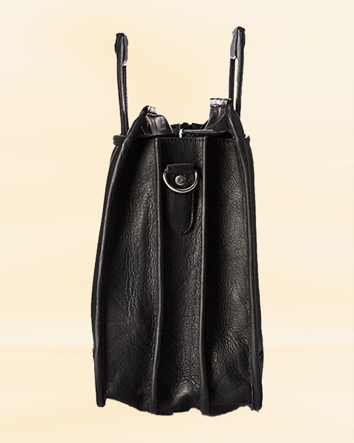 Real leather Triple Gusset Drop Handle Briefcase