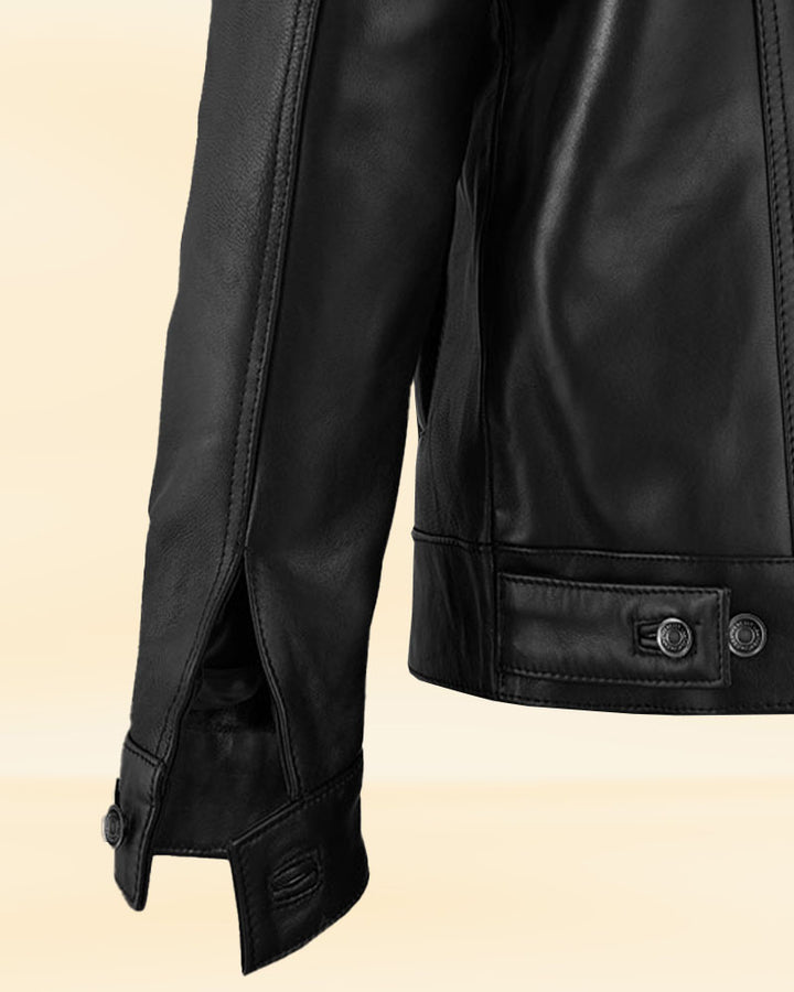 "Elevate your winter wardrobe with a faux fur Sherpa leather jacket in USA" 