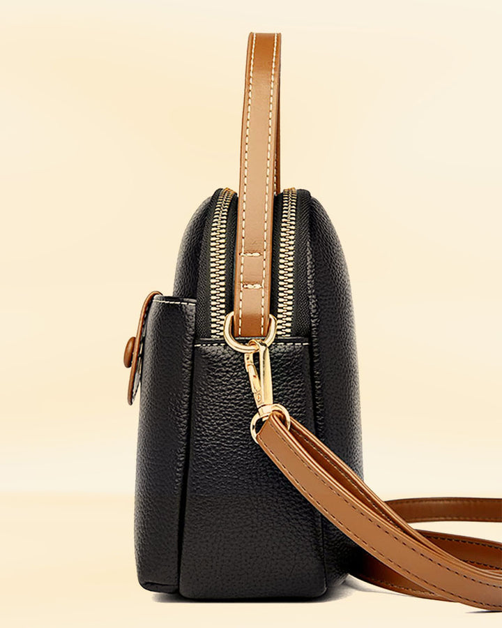 Chic Mini Satchel Bag with Embossed Litchi Design in America