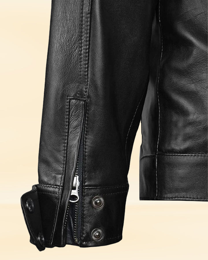Black Style Leather Jacket Worn by Bradley Cooper in the Movie in United state market