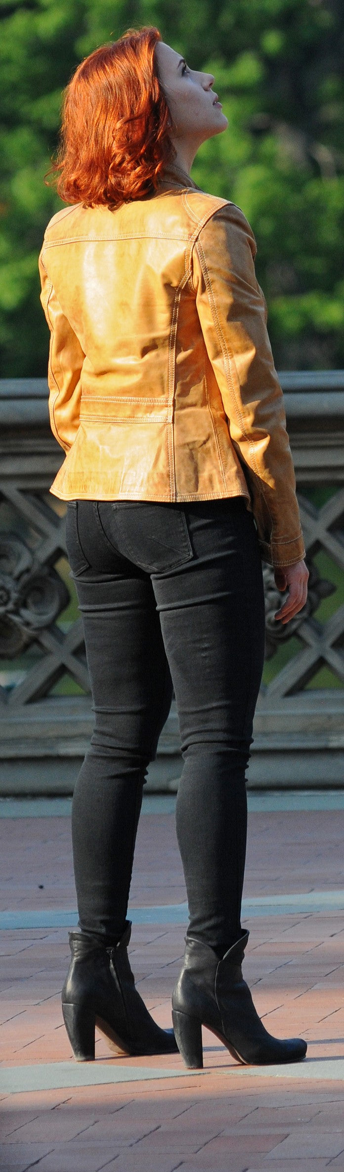 Camel color leather jacket