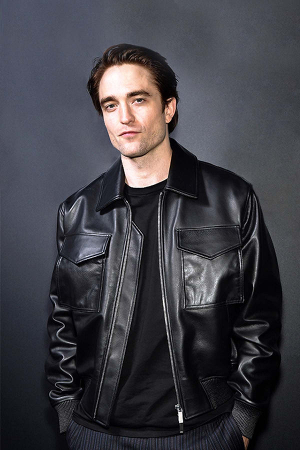Buy Black Stylish Leather Jacket Worn By Robert Pattinson | Robert Pattinson Black Stylish Leather Jacket