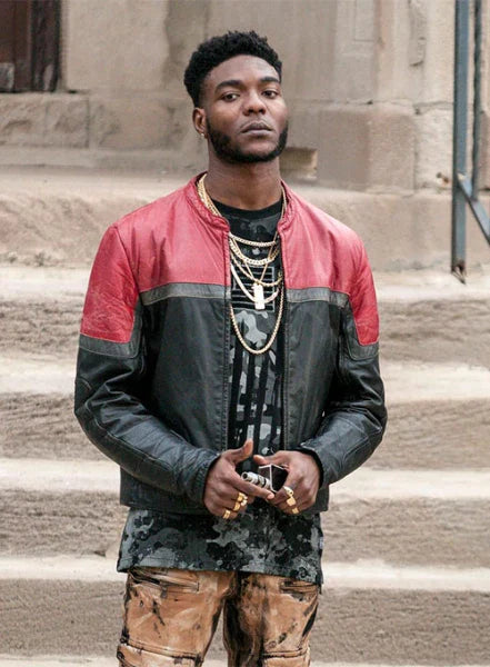 Barton Fitzpatrick's sleek leather jacket from The Chi in USA