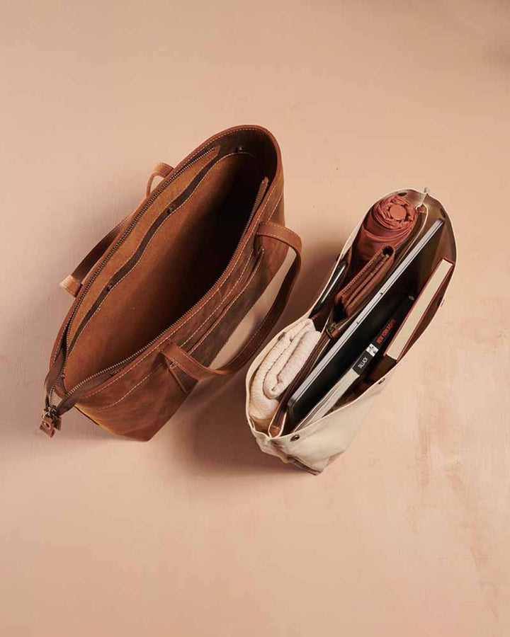 Fashion-forward Leather Tote Bag in France style