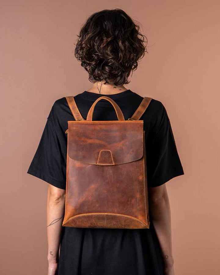 The Pricy Leather Slim Backpack in sleek black in US 