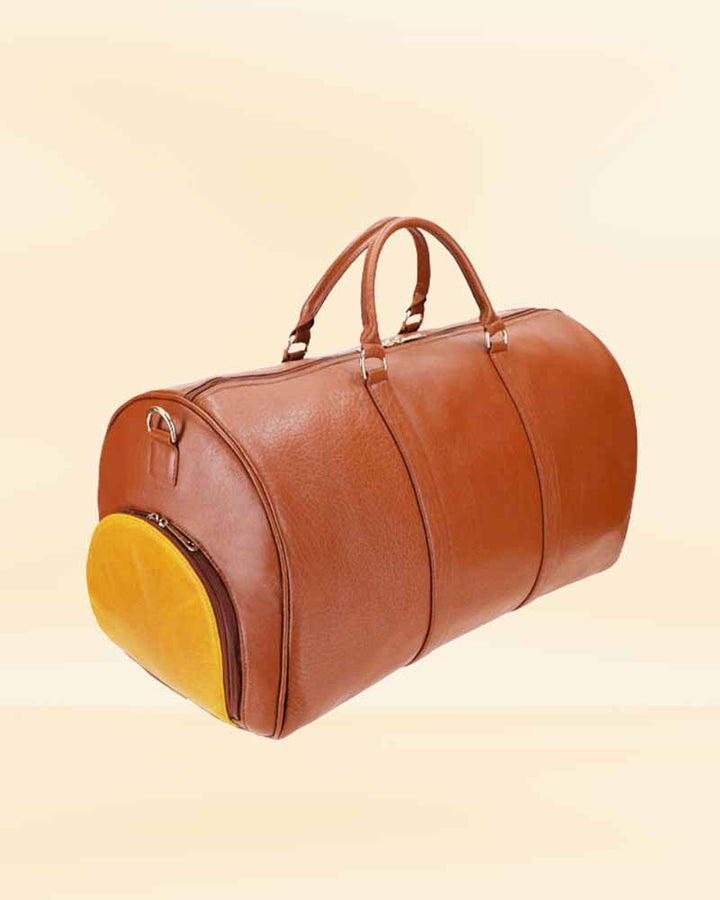 Crazy Horse Leather Duffle Bag with Metal Buckles in USA 