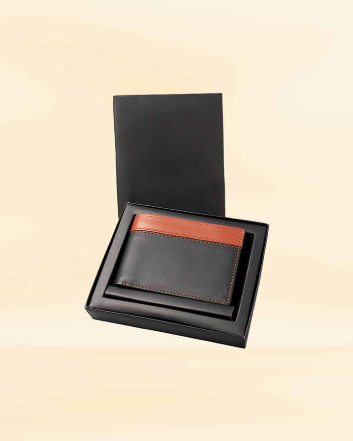 Durable leather wallet with multiple compartments in US market