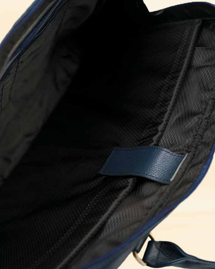 Simple Man Genuine Leather Blue Laptop Bag in UK