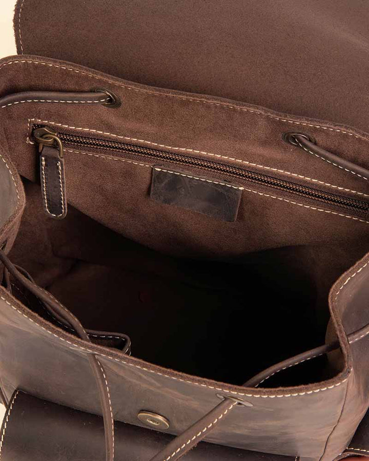 Sophisticated Leather Mini Backpack in American style