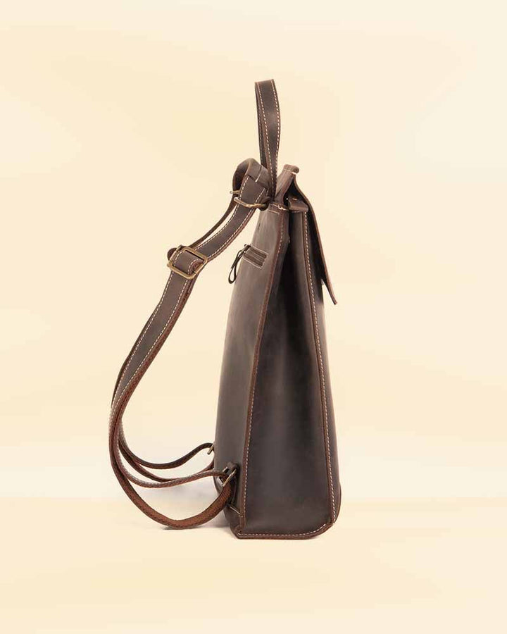 Minimalistic and sleek leather backpack by Pricy in United state market