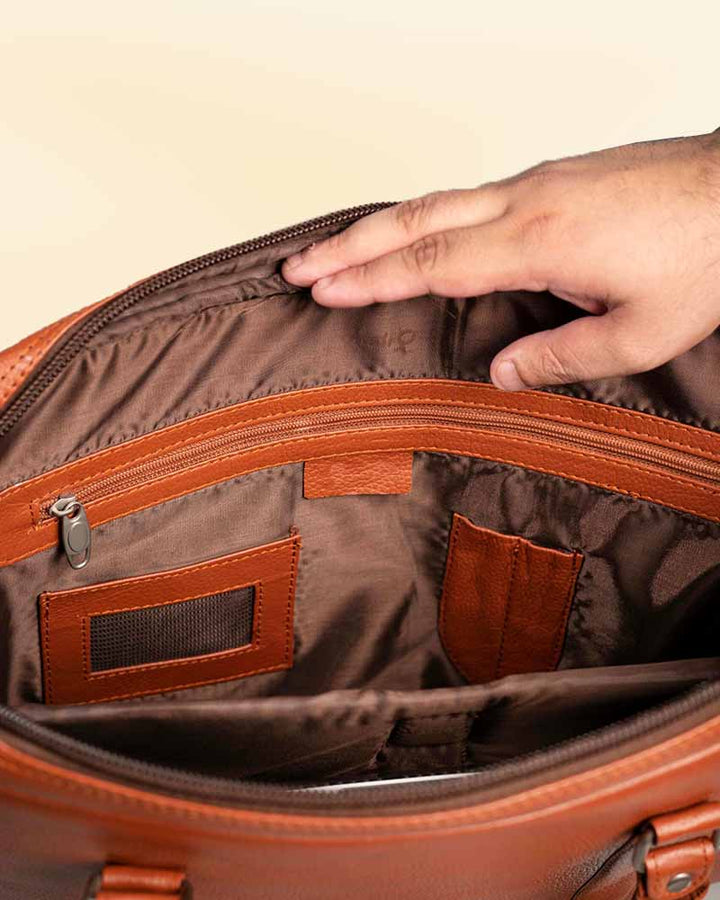 Stylish Brown Leather Laptop Bag  in US