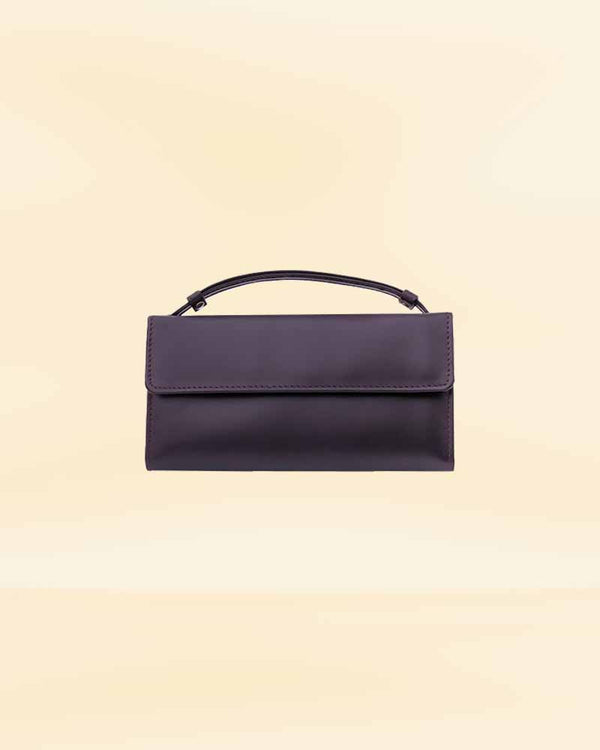 Women's leather clutch wallet in black in usa