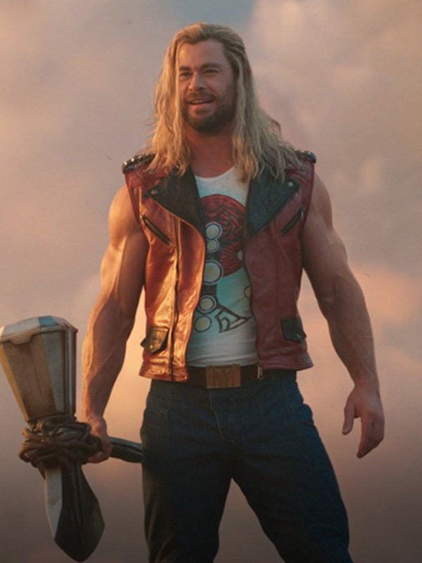 Chris Hemsworth Leather Vest Costume in American style